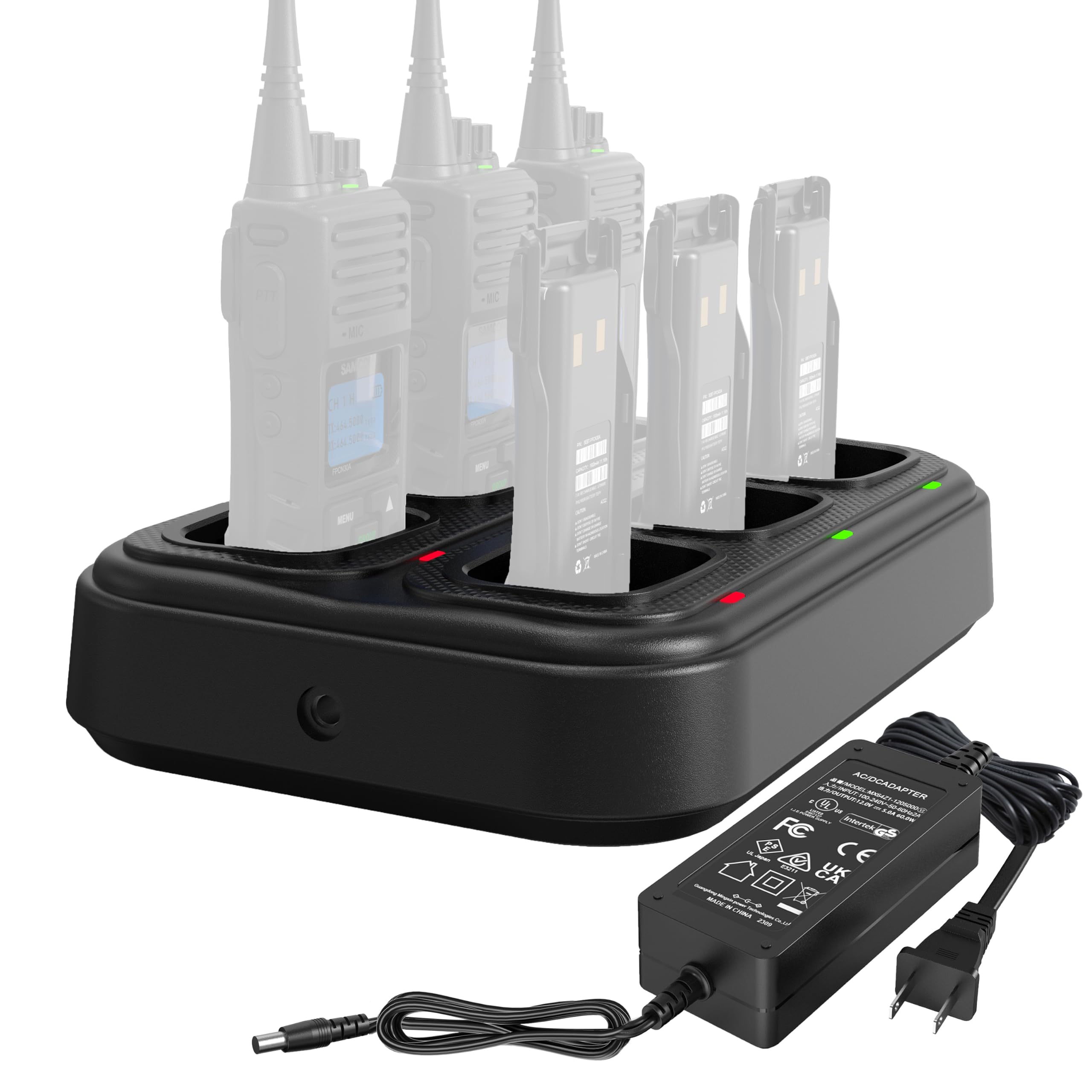 SAMCOM Six Way Charger Multi Unit Gang Charging Station Organizer 60 Watts