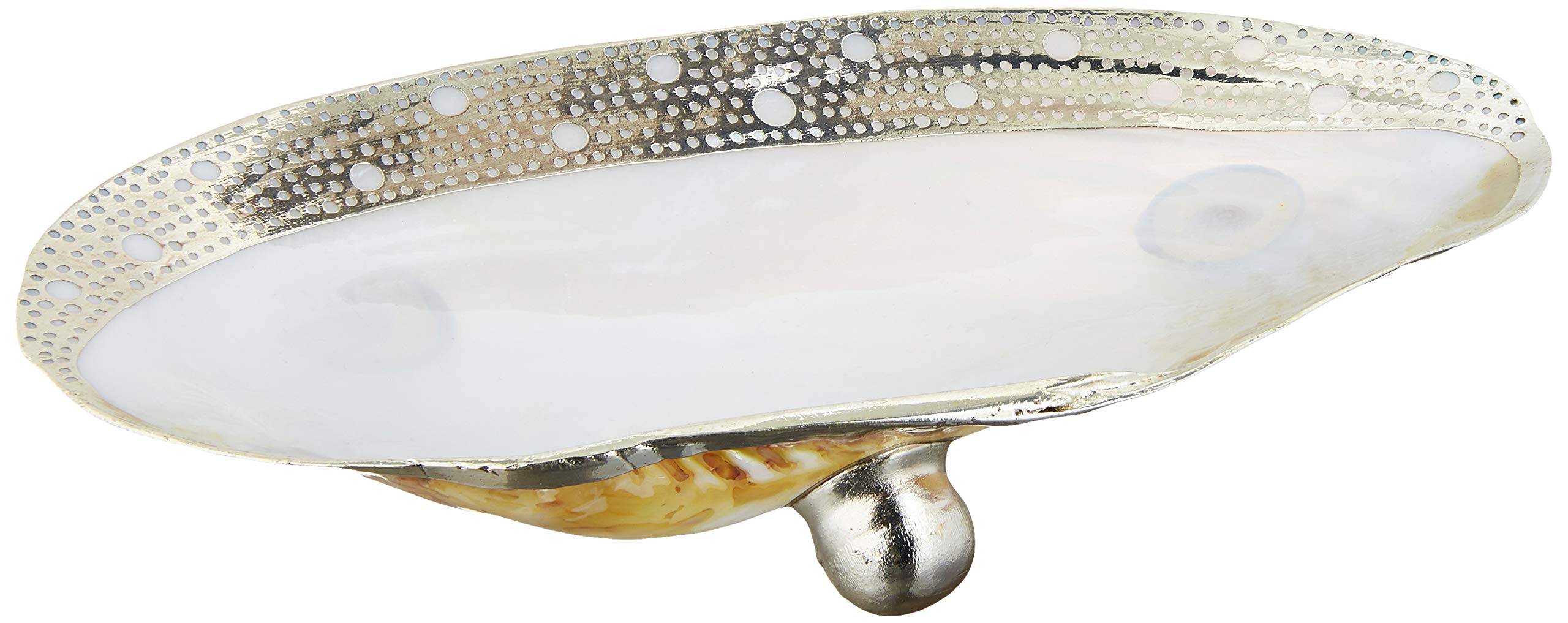 Two's Company Ornamented Cabebe Shell Footed Dish