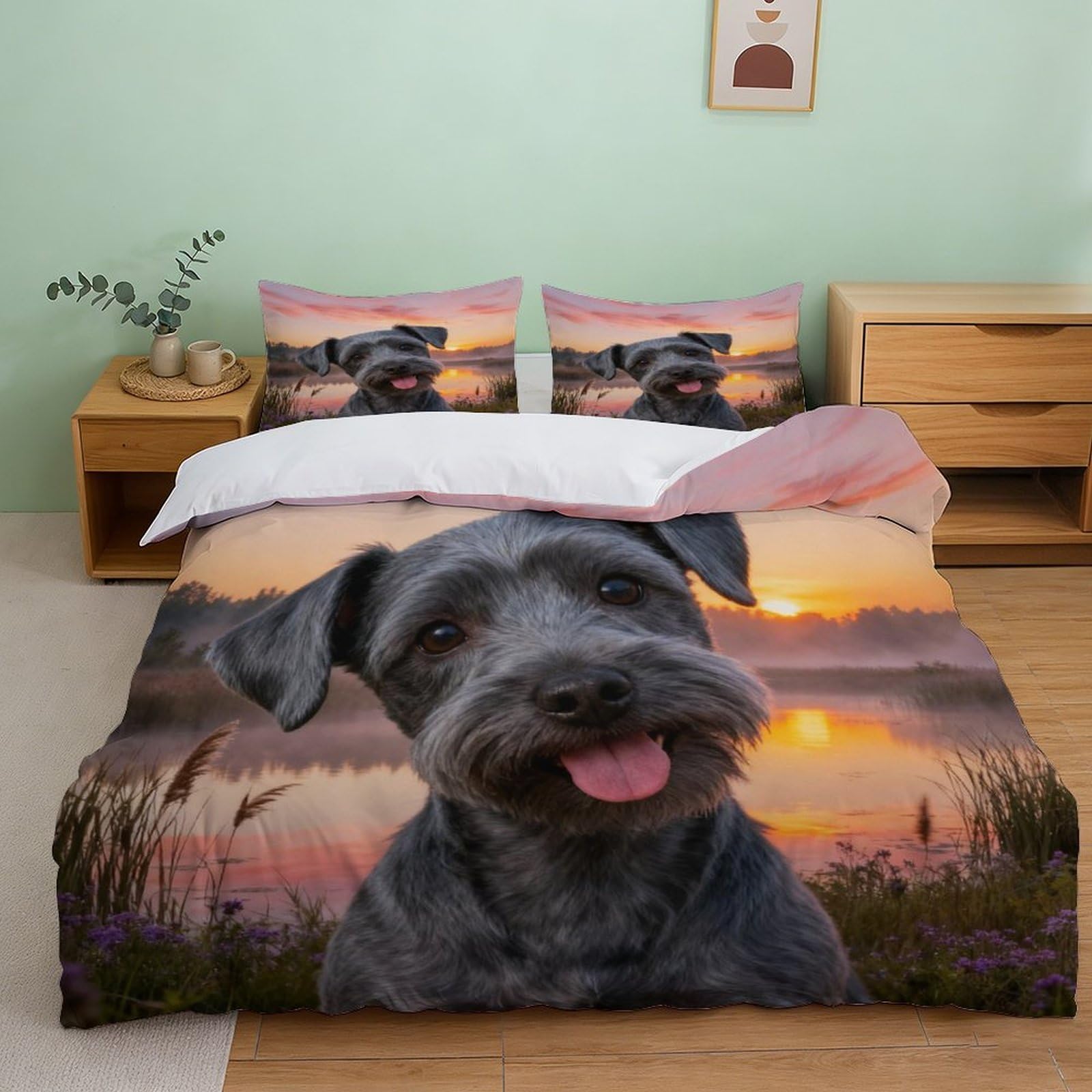 Housse de couette Kerry Blue Terrier 135x200 | Parure lit microfibre enfant ado adulte
