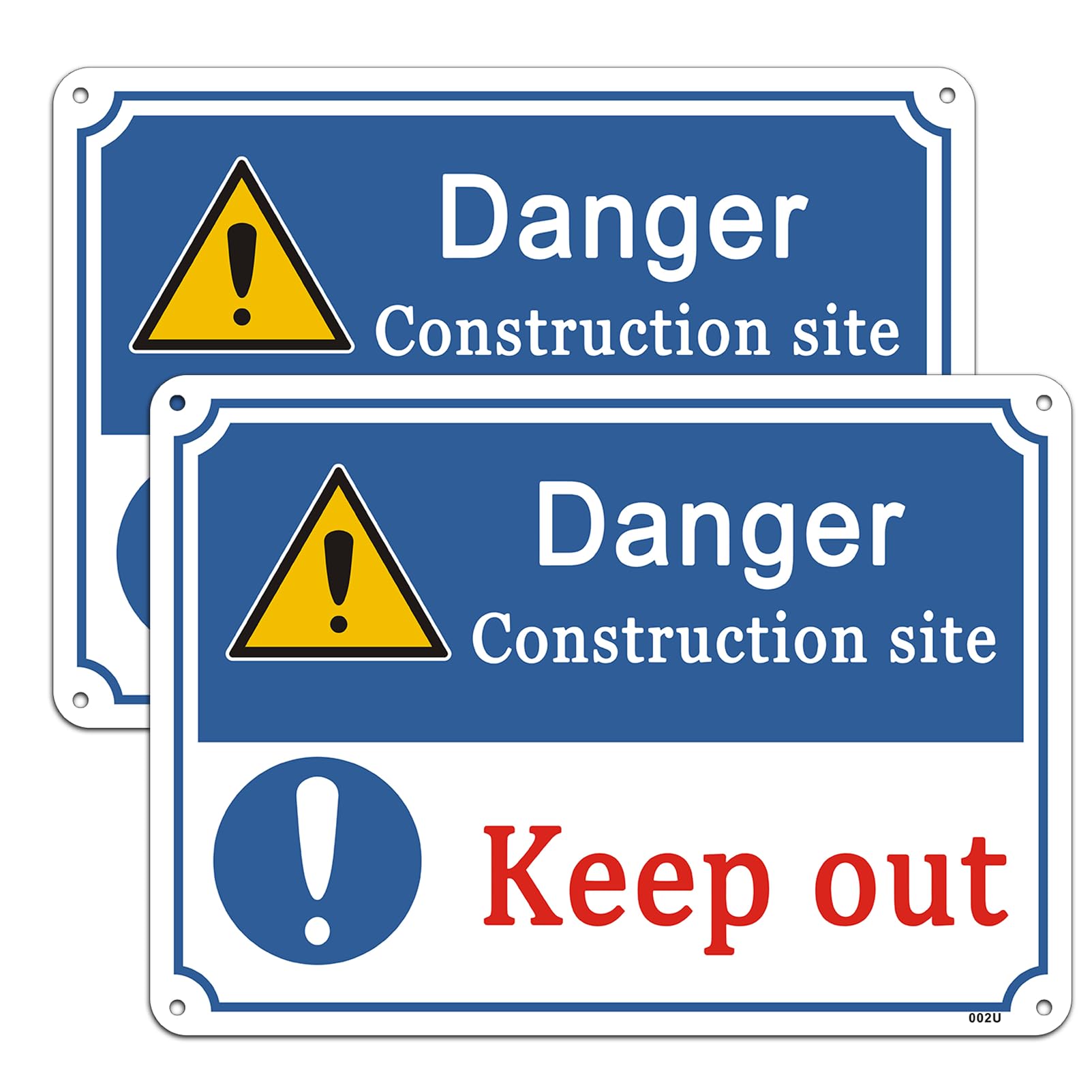 Yuzkouge Danger Construction Site Keep Out Sign - 2 Pack