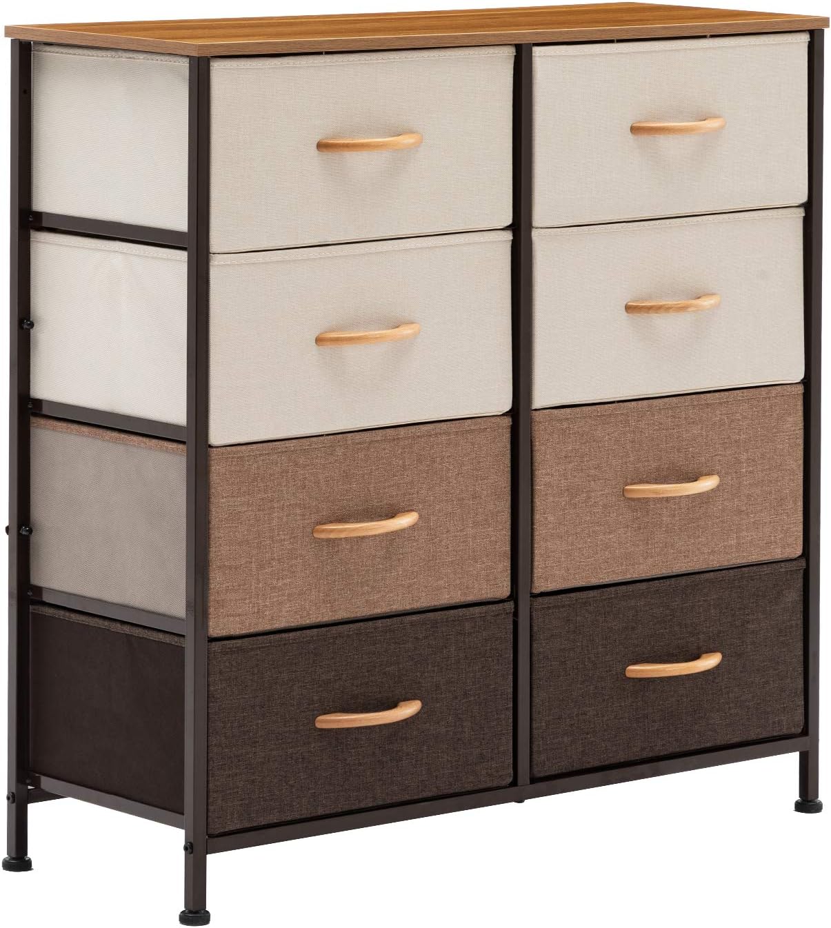 Duhome 8 Drawers Dresser Organizer, Fabric Storage Tower & Chest for Bedroom Hallway Nursery Entryway with Sturdy Steel Frame Wood Top Black: Kitchen & Dining