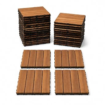 36 Pcs Premium Deck Tiles,12"12" Interlocking Deck Tiles Outdoor, Deck Flooring Outdoor Waterproof All Weather, Composite Deck Flooring for Garden Poolside Backyard