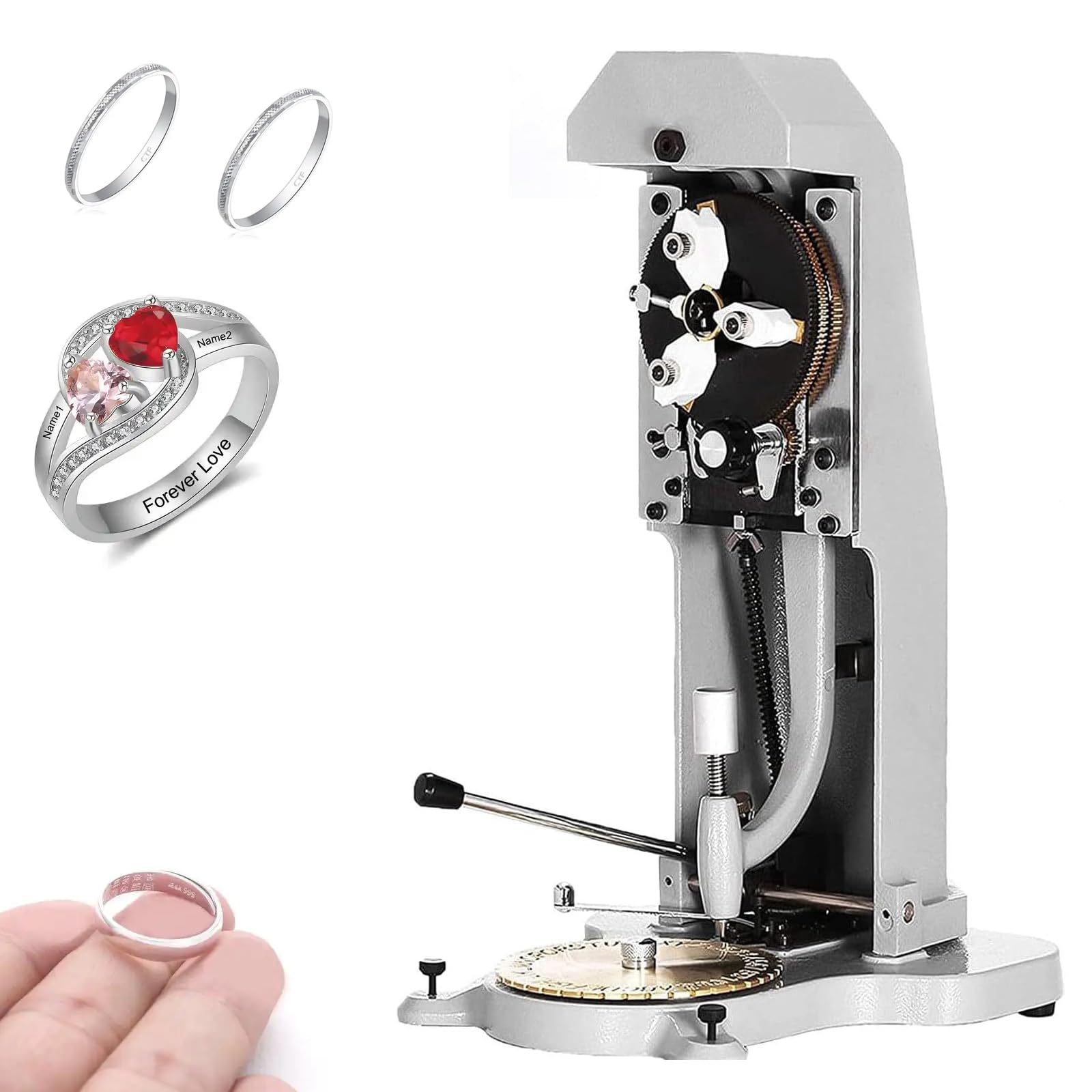 Incisore per anelli, kit di strumenti per incisione in metallo su entrambi i lati, per la creazione di gioielli fai da te, per incidere oro, argento, platino, blocco lettere standard da 1,5-2 mm