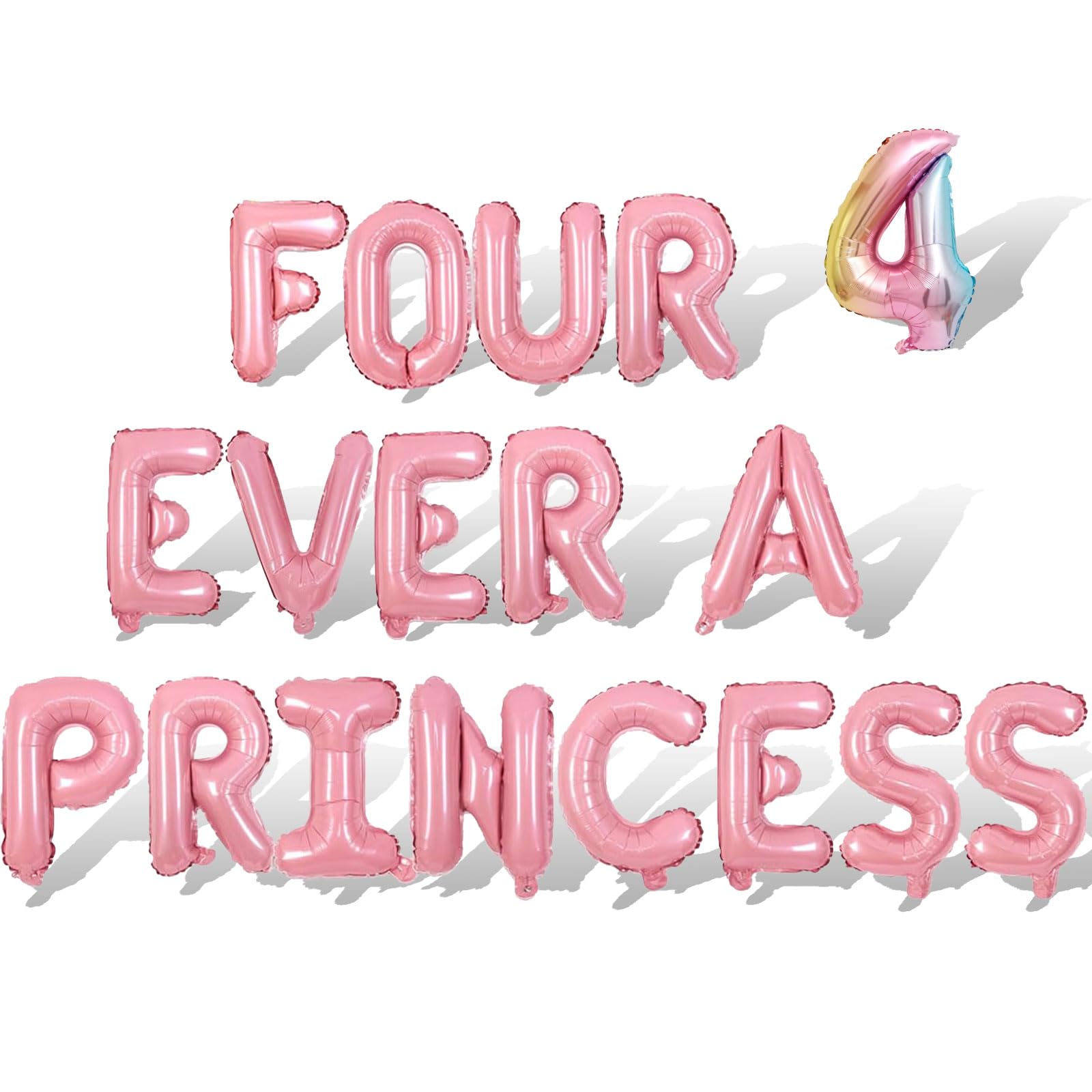 Photo 1 of 2 Set 34Pcs Pink FOUR EVER A PRINCESS Letter Balloons 16in Balloon Foil Letter Decorations Party Decor Pink Letter Balloons FOUR EVER A PRINCESS Party Supplies