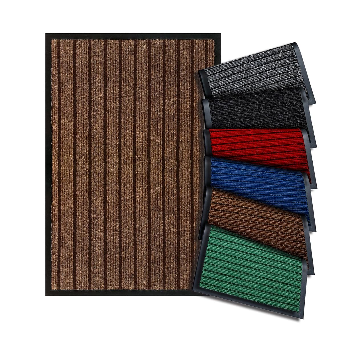 PHP Heavy Duty Rubber Runner Rugs for Hallways - Dirt Trapper Indoor and Outdoor High Traffic Areas, Garages, Storefronts, and Everyday Home Use Carpet Runners (Brown, 80x150cm)