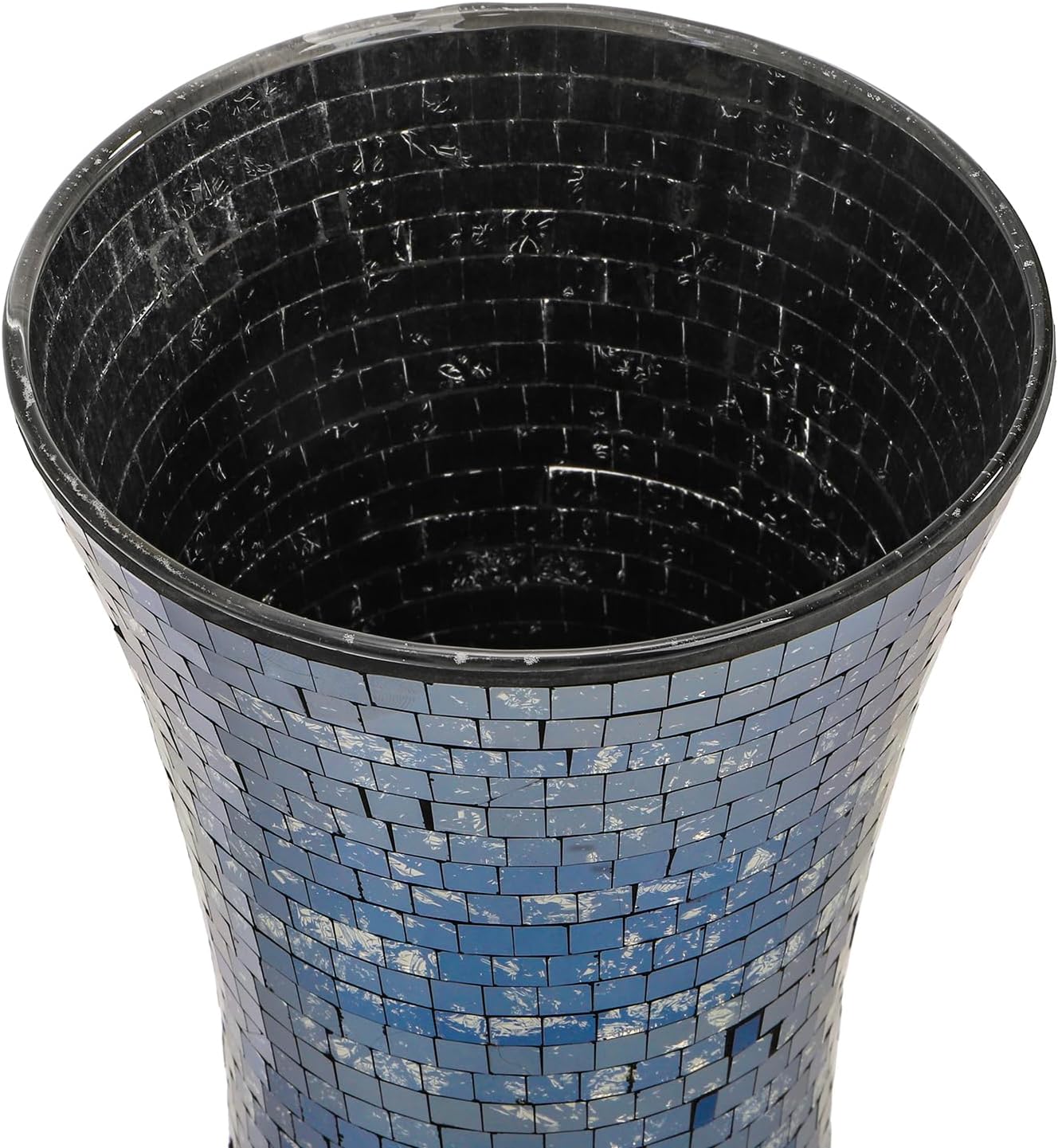 Cididu Mosaic Flower Vase, 11.6 inch Glass Black Vases for Centerpieces, Handmade Modern Decorative Tall Vase, Glitter Mosaic Vases for Home Decor Wedding Flower Arrangeme Birthday