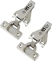 Probrico 105° Concealed Kitchen Cabinet Hinges for Face Frame Cabinets - Full Overlay Satin Nickel 2-Pack with Mounting Screws