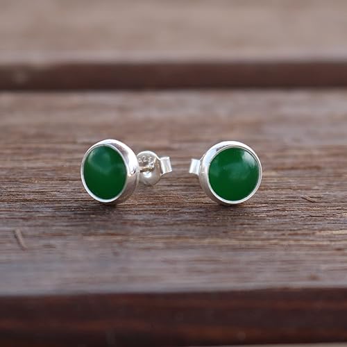 Vista 68 de Sterling Silver Black Onyx Handmade Round Stud Earrings for Women & Men - 9mm Black Onyx Cabochon