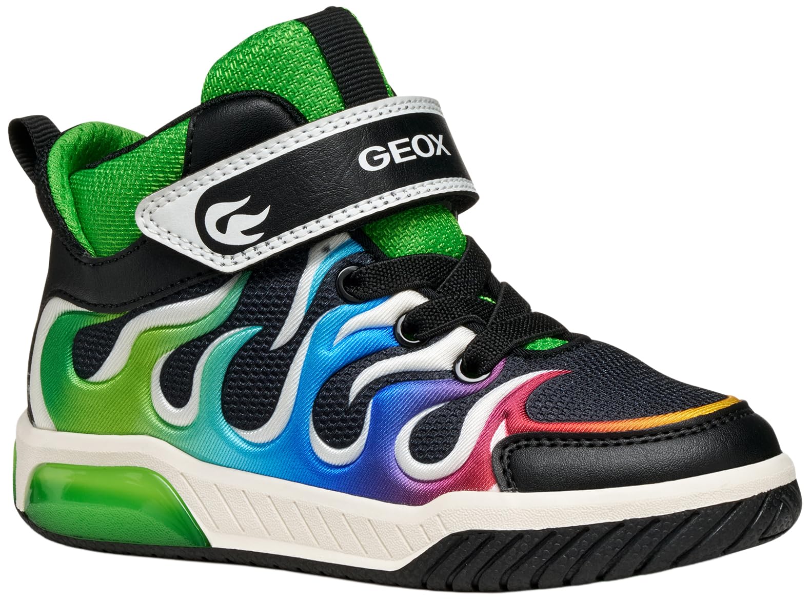 Geox J INEK BOY Sneaker, Multicolour/Black, 2.5 UK Child