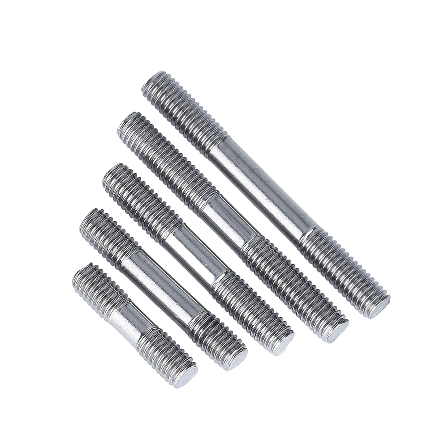 Double End Thread Rod 304 Stainless Steel Stud Bolts Rod Tooth Stick Dual Head Threaded Bar(190mm,M3 (5pcs))