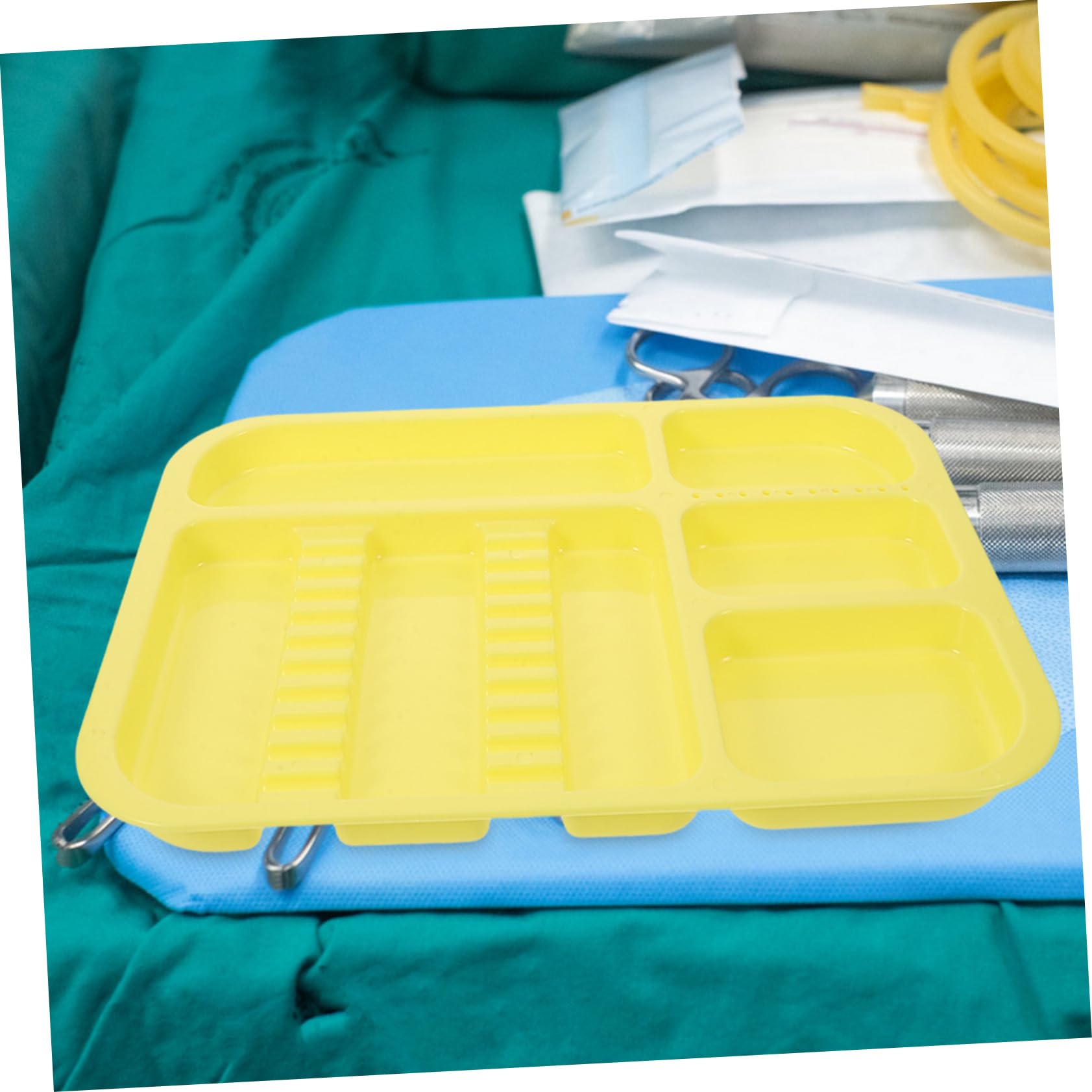 Cabilock Vassoio Diviso per Strumenti Dentista in Plastica Pp, 2 Pezzi
