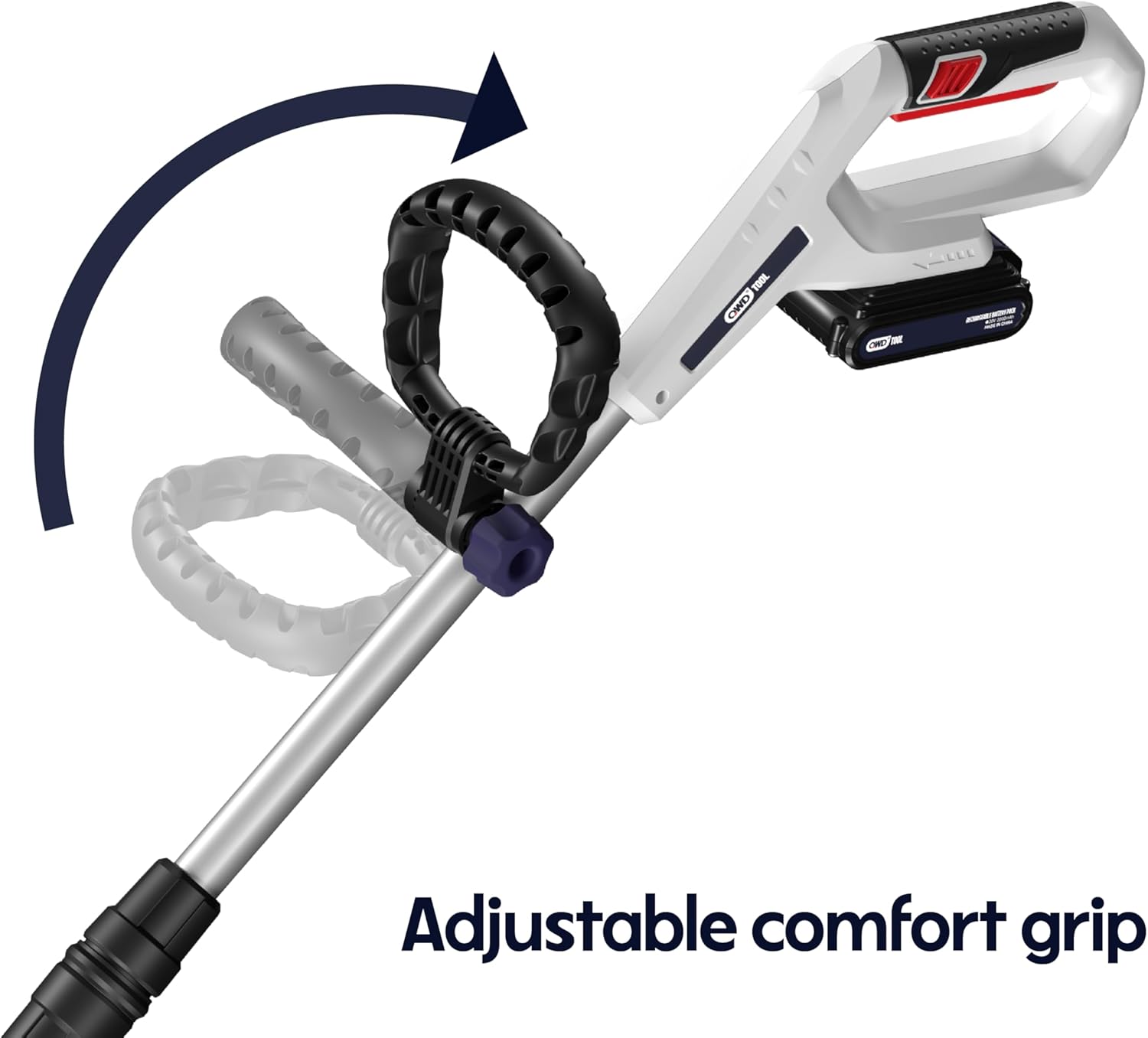 QWD 20v Cordless String Trimmer,Edger & Weed Trimmer (Battery & Charger Included),12 Inches,with 6 pcs Grass Cutter Spool line.