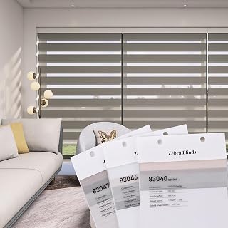 ACMEART Motorized Blackout Zebra Blinds Fabric Samples Multicolor | Room Darkening Smart Blinds Compatible with Alexa,App Control Electric Window Blinds Shades for Bedroom/Home/Office