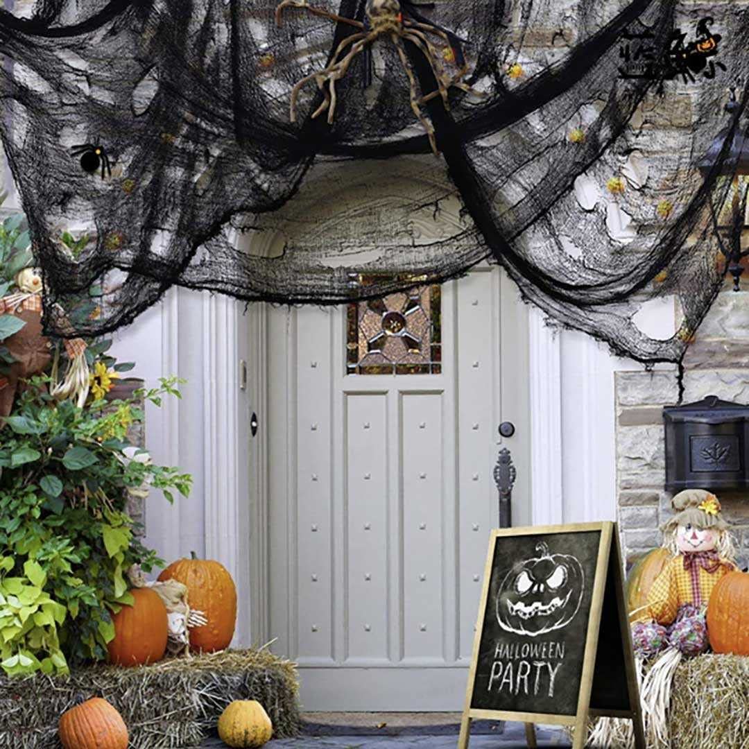 Amazon.co.jp: [AiO JAPAN] ハロウィン 装飾 レースカーテン 布 70×400