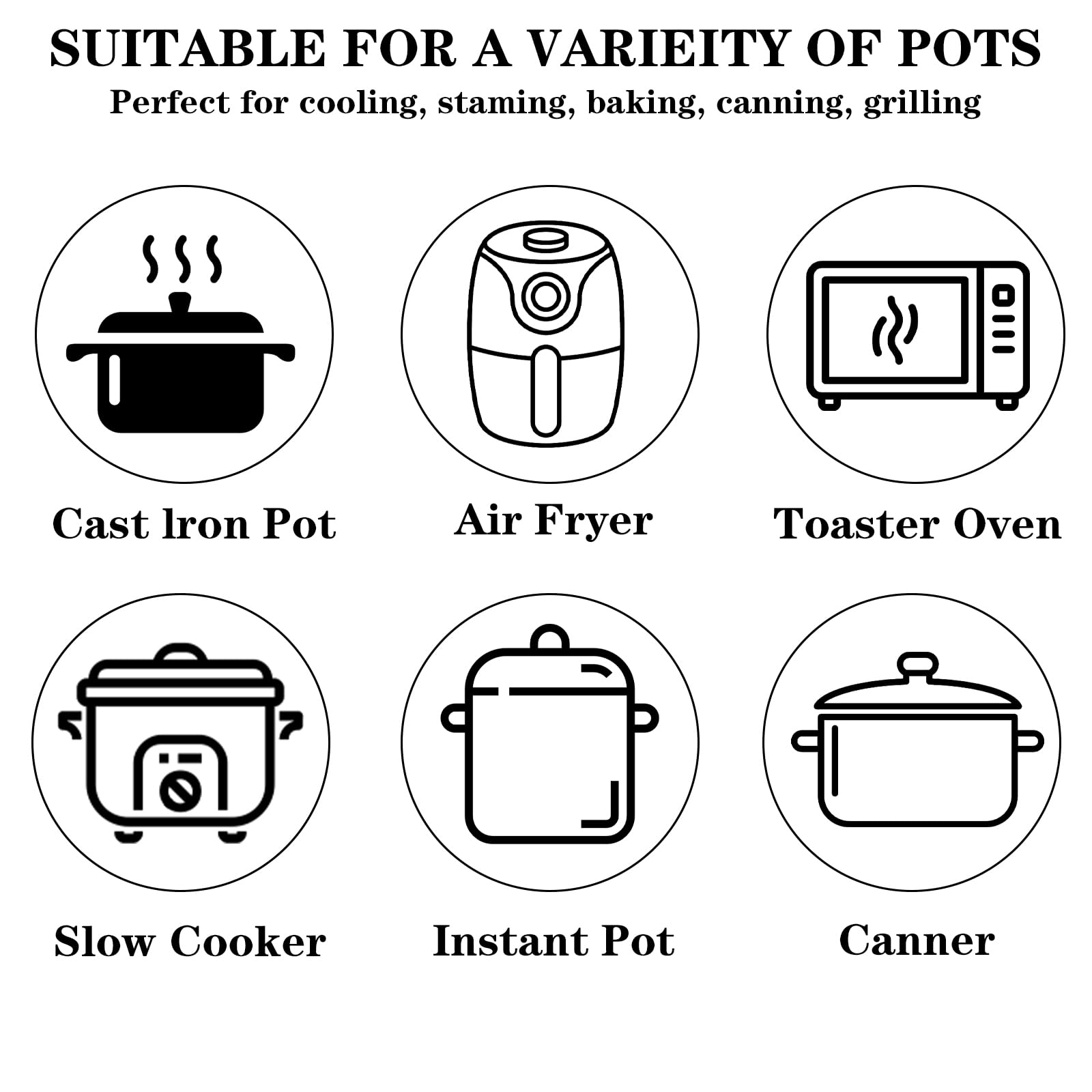 Juego de 5 rejillas de enfriamiento redondas de acero inoxidable para hornear, cocinar, cocinar al vapor, estante para freidora de aire y estante para cocinar al vapor (12/10/9/7/6 pulgadas) 5