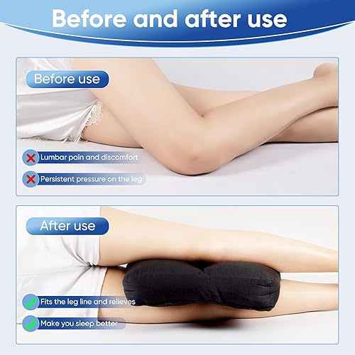 Miniatura 3 de Almohada de rodilla para personas que duermen de lado, almohada entre las piernas y debajo de la rodilla para quienes duermen de espalda, almohada