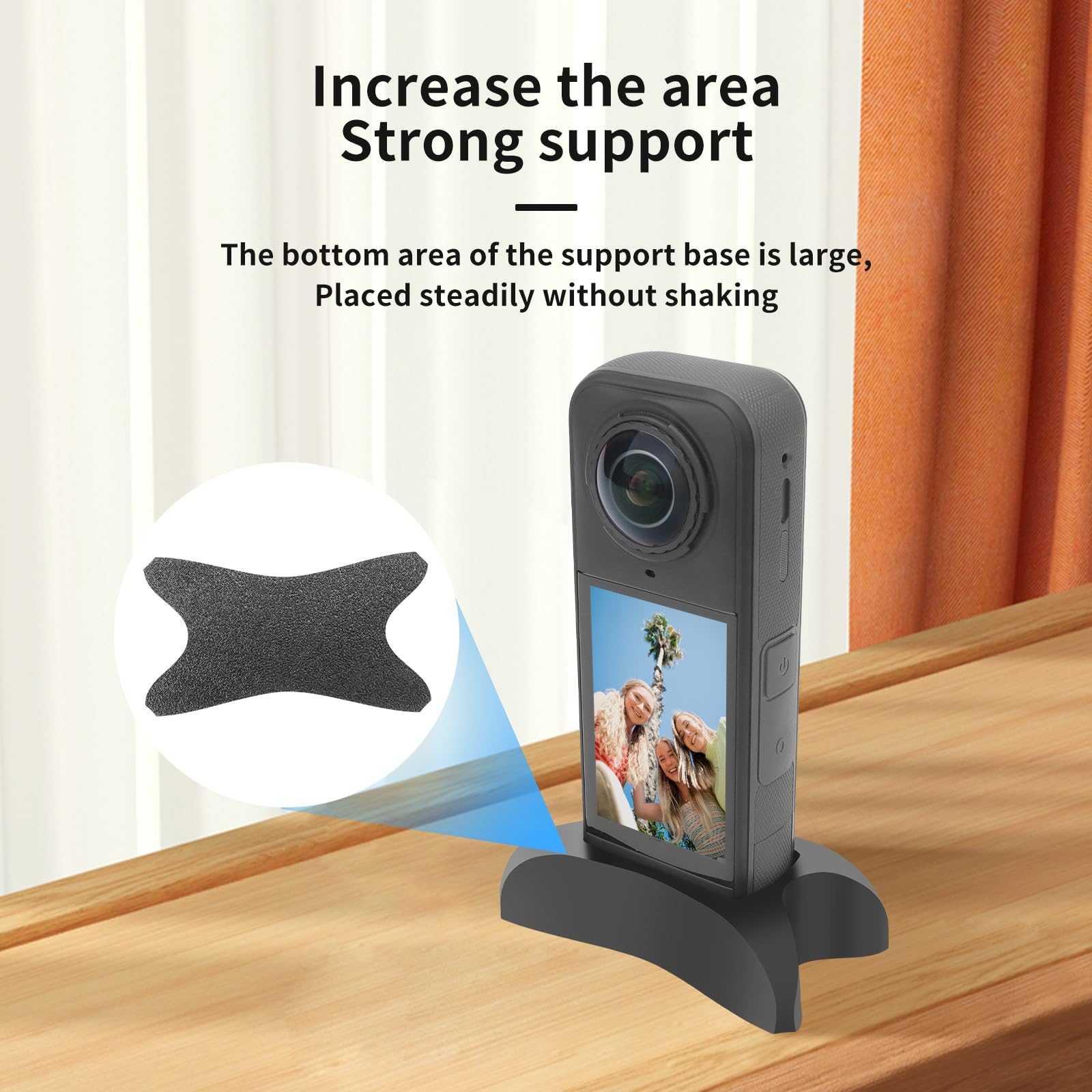 Silikonowa podstawa do Insta360 X5, antypoślizgowy stojak na biurko panoramiczny aparat stabilny wspornik ładowania Anti-Shoc stały wspornik akcesoria do aparatu