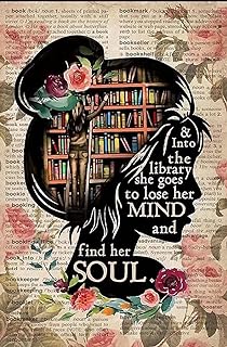 WZVZGZ Vintage Metal Tin Sign Books Into The Library She Goes Lose Her Mind and Find Soul Novelty for Living Room Garden Bedroom Office Hotel Cafe Bar Club Wall Decor 8x12 Inch
