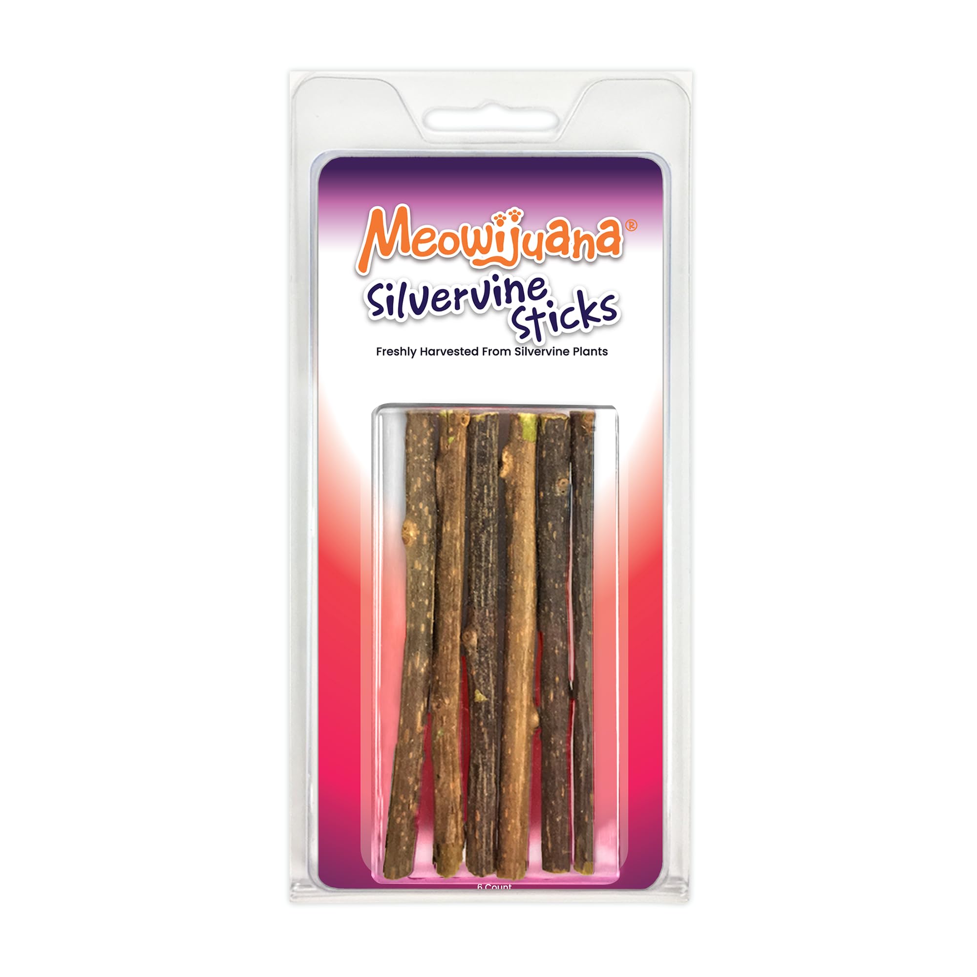 Meowijuana Silvervine Sticks | 4” Chew Sticks for Cats | Promote Healthy Chewing Habits and Dental Health | Freshly Harvested from Silverine Plants