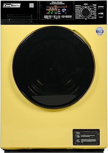 Conserv Lavadora compacta todo en uno de 18 libras, con ventilación, sin ventilación, versión seca 3 (amarillo negro)