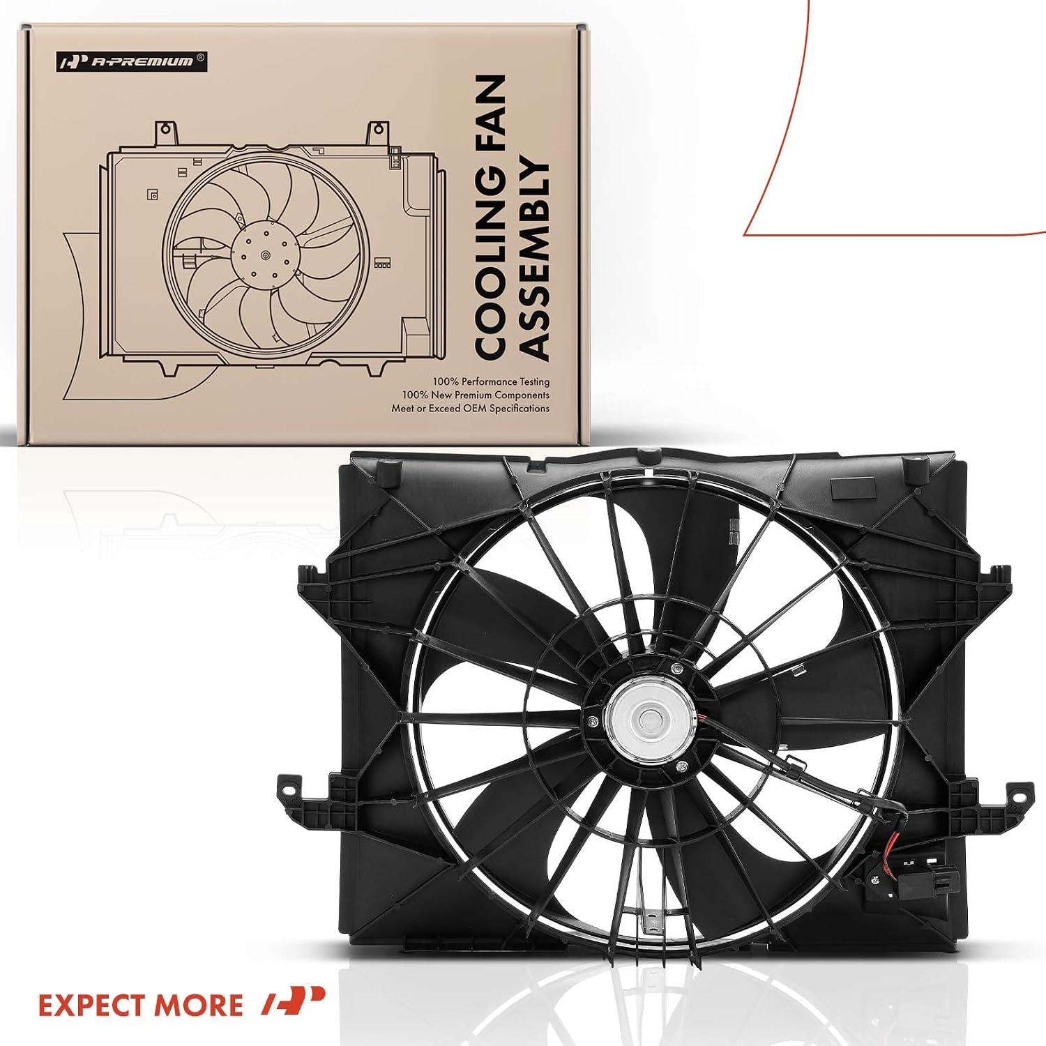 A-Premium 55056851AB Engine Cooling Fan Assembly - Compatible with Ram 1500 2011-2013 & Dodge Ram 1500 2009-2010, V6 3.7L - Direct Fit Cooling Fan Kit
