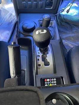Leather Handbrake Cover and Gear Shift Knob Cover - Black Drive Mode Shift Knob