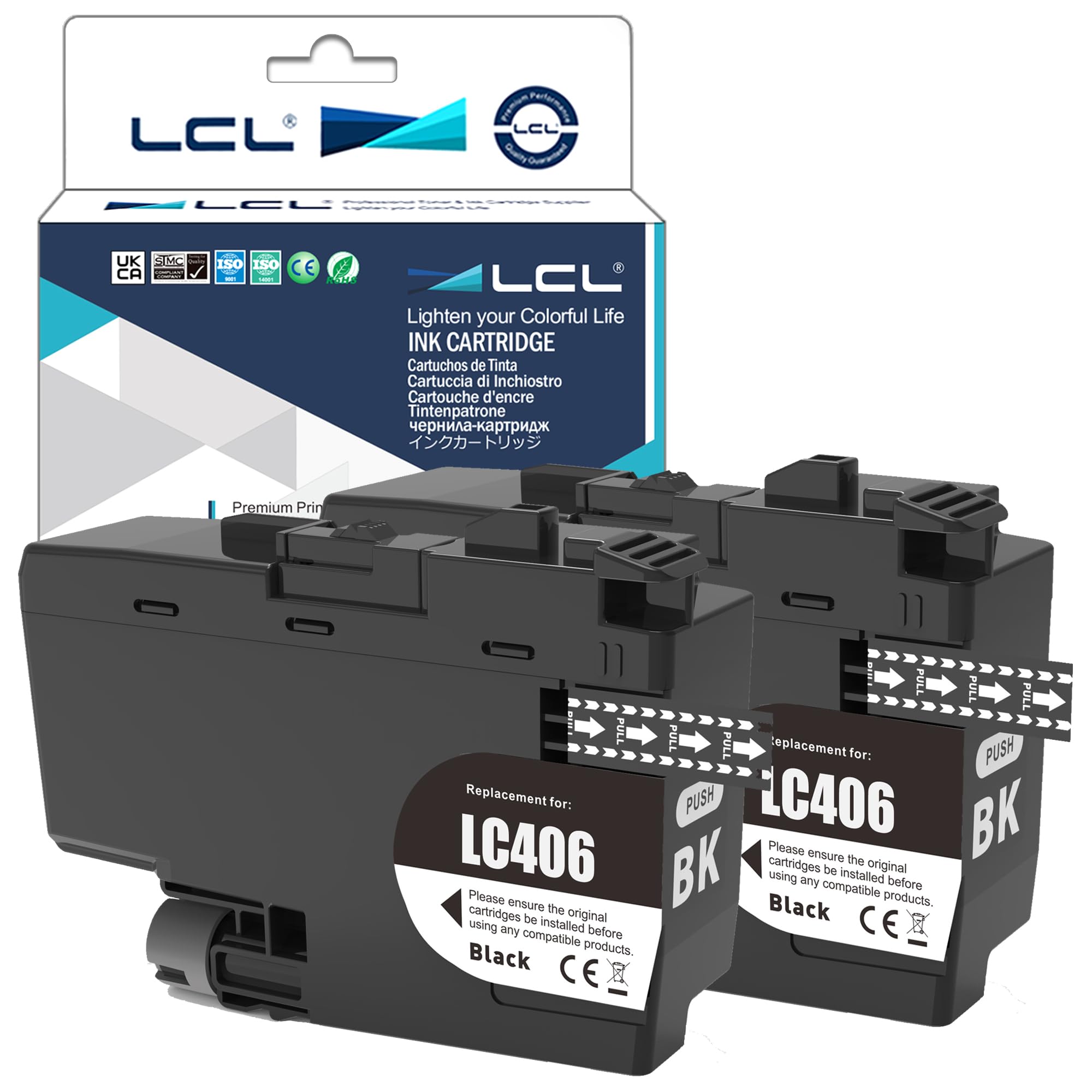 LCL LC406 Black Ink Cartridge Replacement for Brother LC 406 LC-406 LC406BK LC-406BK for MFC-J4335DW MFC-J4345DW MFC-J4535DW MFC-J5855DW MFC-J5955DW