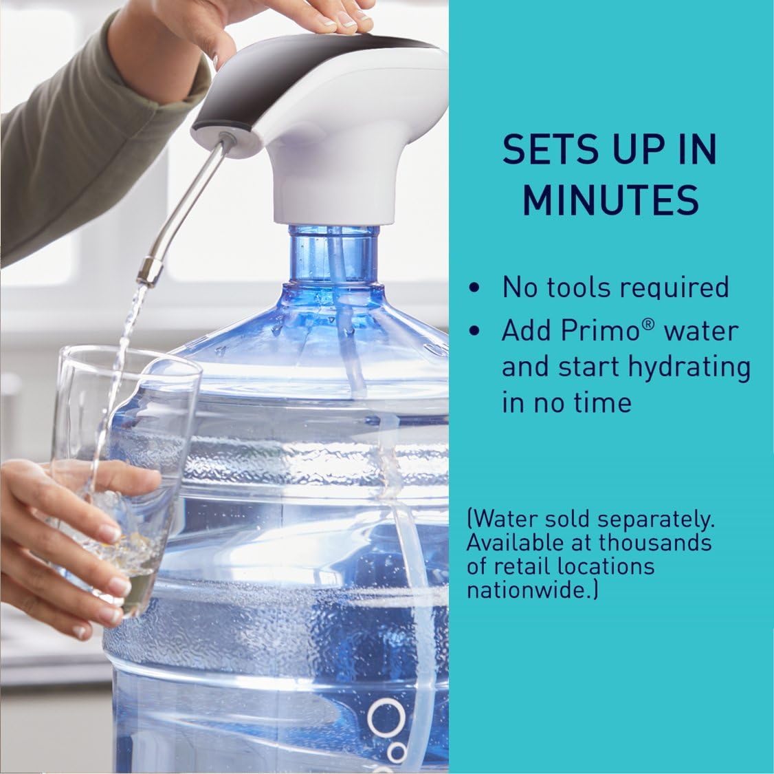 Setting up Primo water dispenser on a 5-gallon bottle