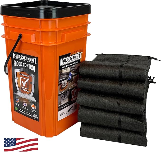 Quick Dam Grab & Go Flood Kit includes 5- 10ft