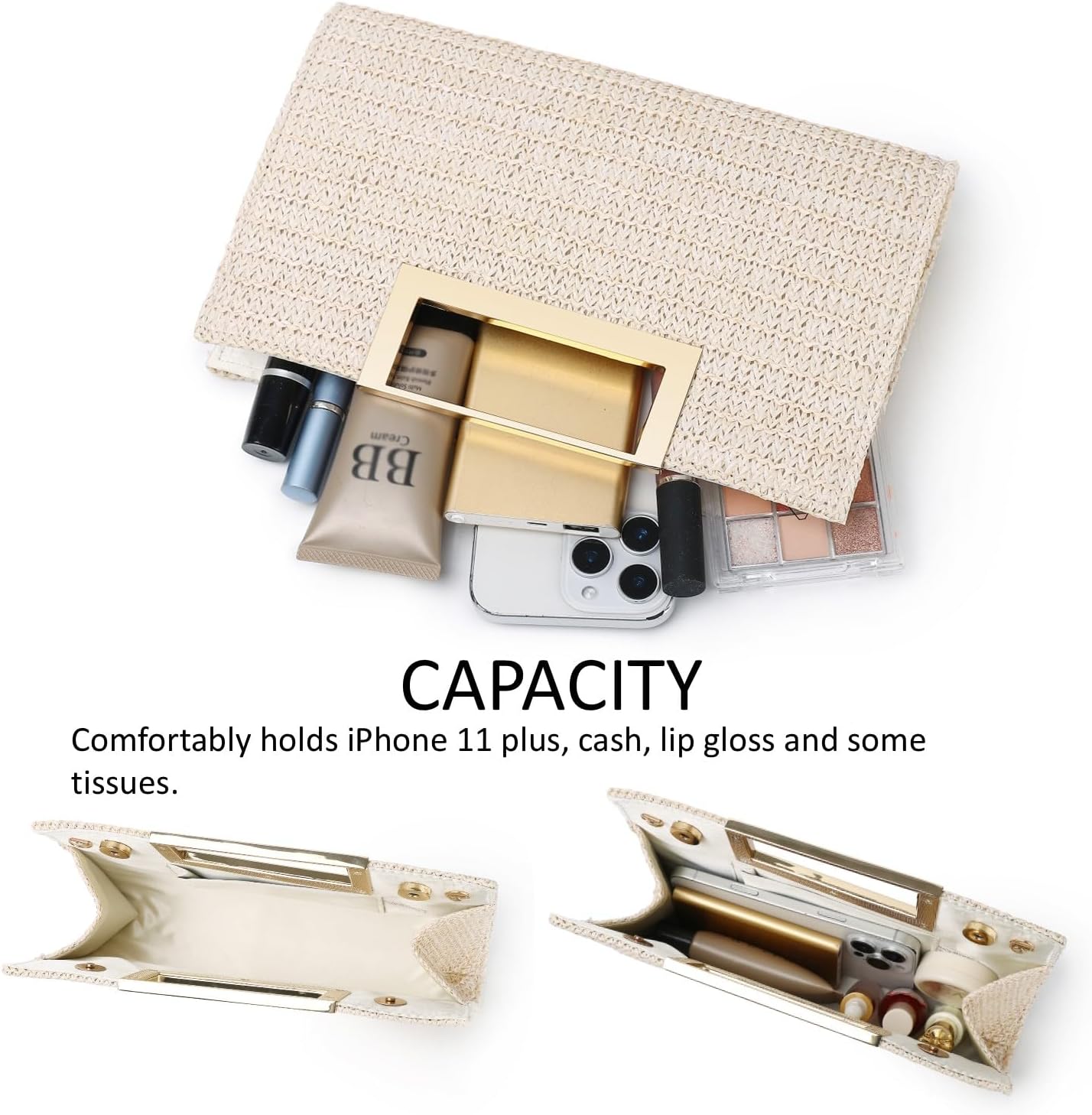 Clutch Purse for Women Fashion PU Leather Evening Bag Elegant Purse for Wedding Party Formal Daily Cocktail - Image 5