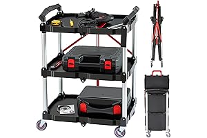 3-Tier Foldable Carts on Wheels for Multiple Purposes