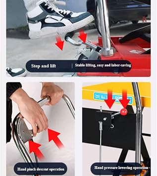 Adjustable Elevating Cart Table Mobile Elevator Lifting Platform for Warehouse Workshop Household Multifunctional(Double Scissor 350kg Load)