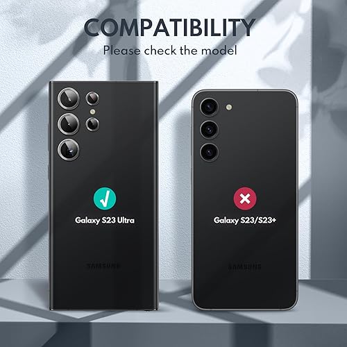 Miniatura 2 de i-Blason Protector de lente de cámara para Samsung Galaxy S23 Ultra, vidrio templado 9H cubierta de cámara de vidrio antiarañazos ultrafina incluye