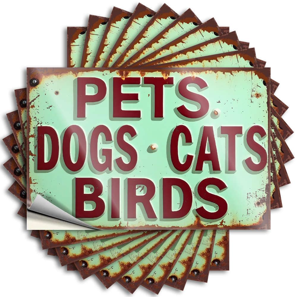 Tattoos Summer Vinyl Decals, Funky Waterproof Door Stickers for Water Bottle | Pets. Dogs Cats Birds Perfect for Gamers Laptop Decor(12X18CM)