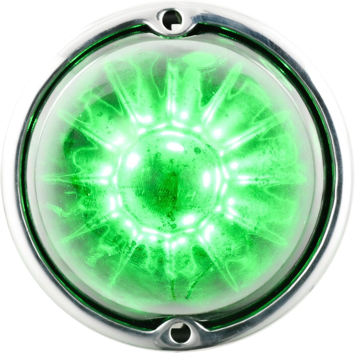 GG Grand General 81869 Clear Watermelon Glass Kit with Green 18 LED Base and Stainless Steel Bezel