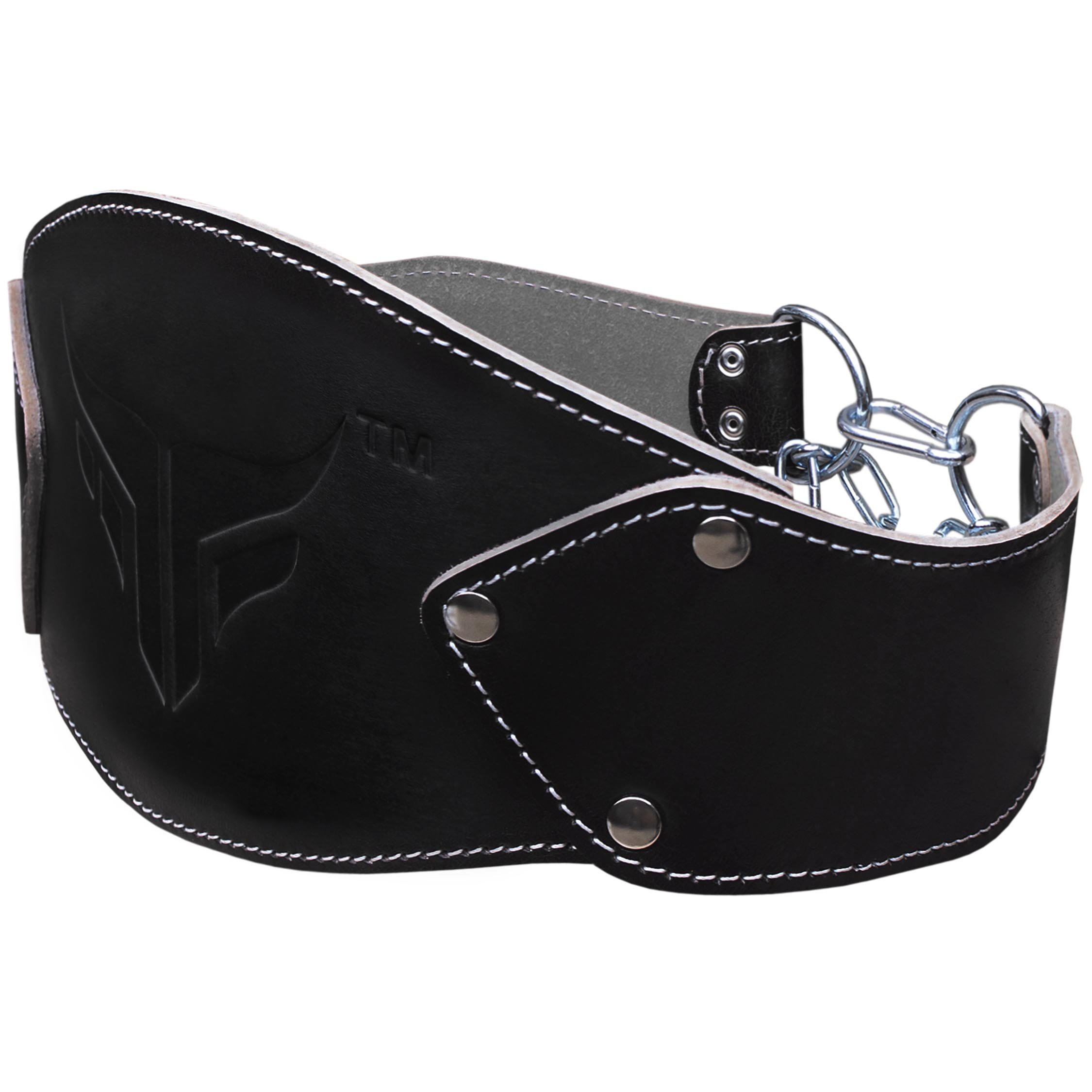 Mytra Fusion Dip Belt Leather Fitness Dipping Belt Heavy Duty One Size Weight Dip belt with chains