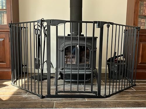 Bonnlo 82-Inch Versatile Safety Gate Metal Baby/Pet — top-down angle highlighting key features