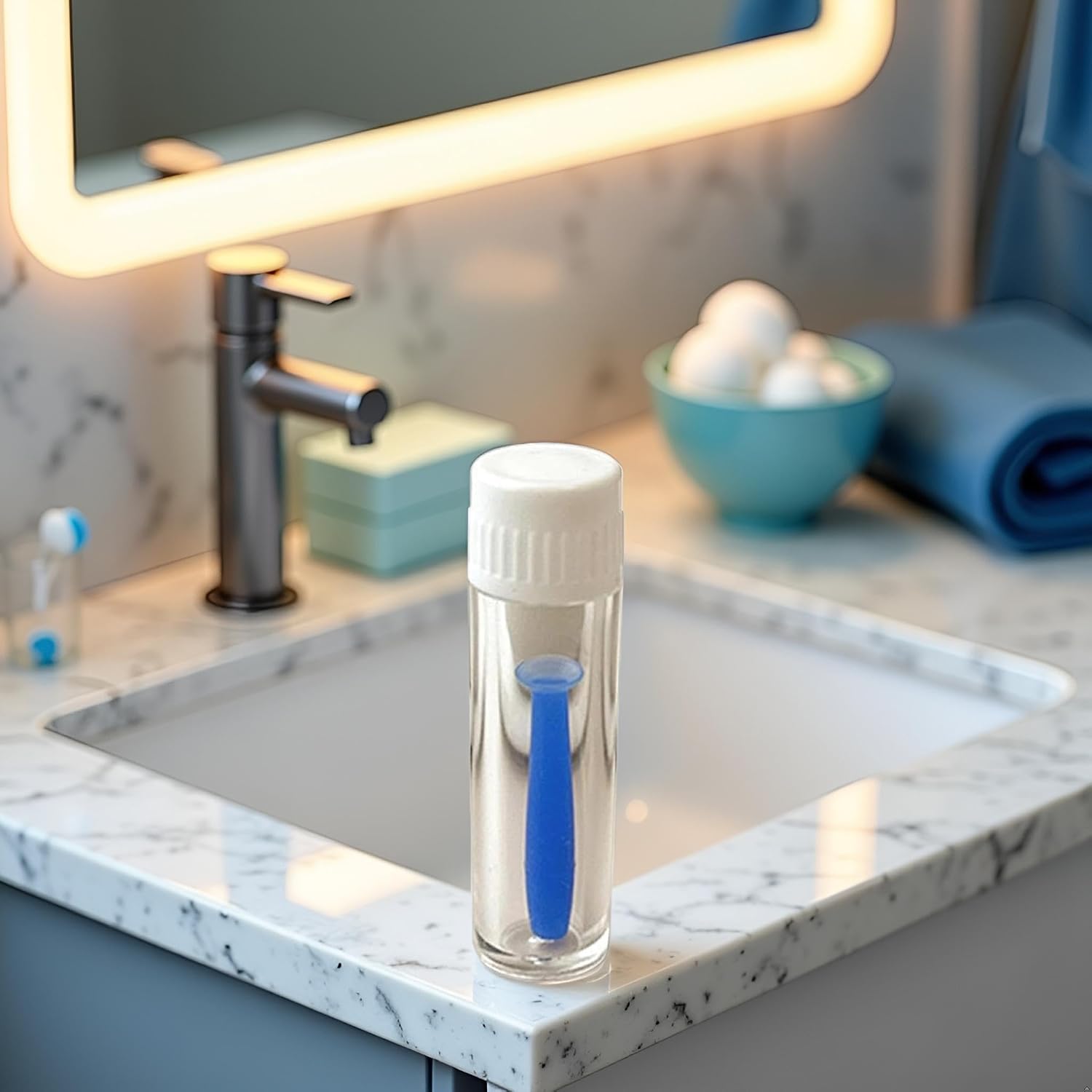 Blue Soft Silicone Contact Lens Insertion Tool Easy Plunger Remover Soft and Hard Lenses Multifunction Portable Tool Supplies Contact Lens Applicator Contact Lens Accessories