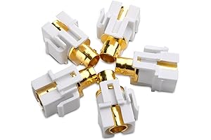 Cable Matters 5-Pack BNC Keystone Jack Inserts in White for Custom Patch...