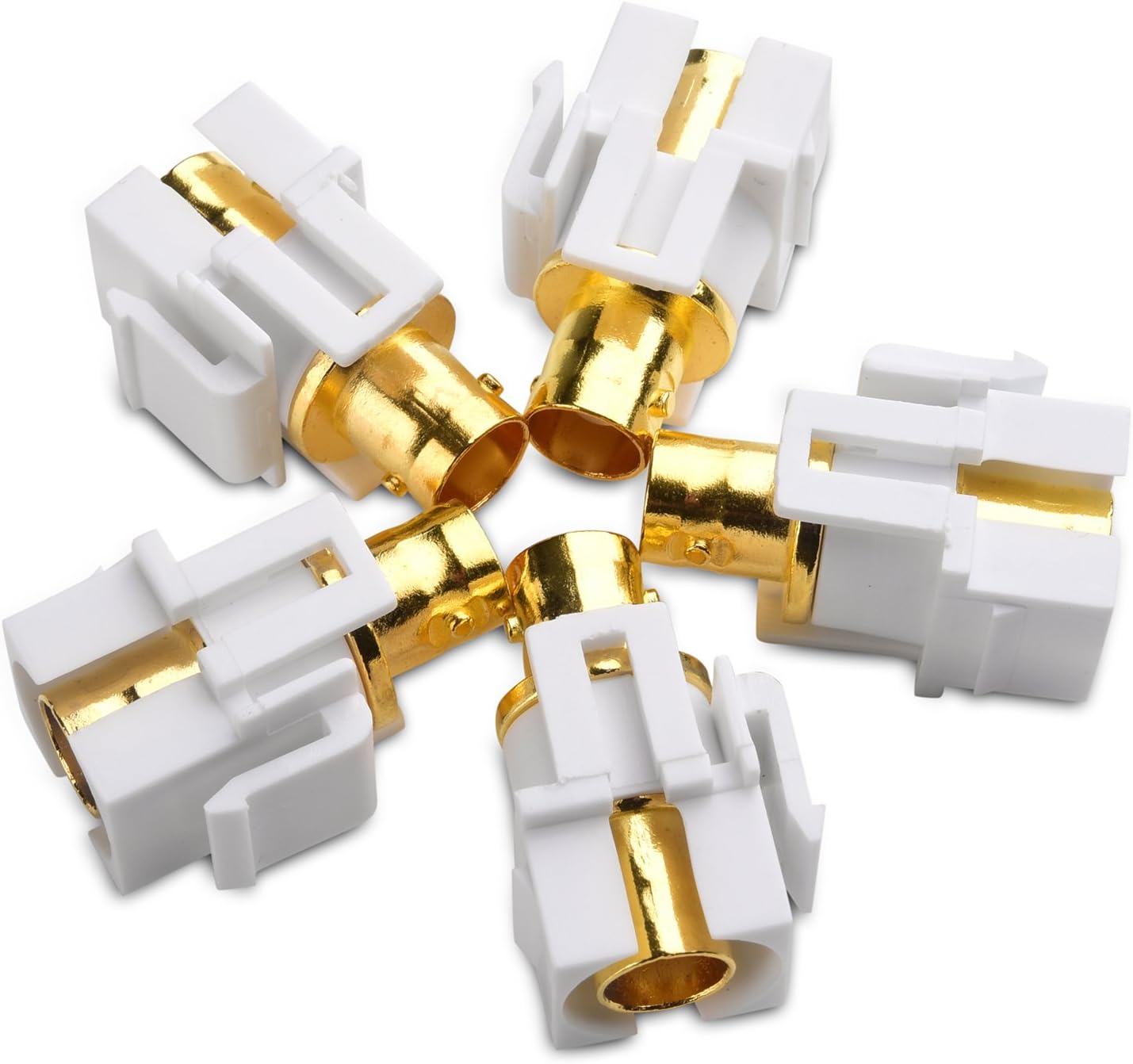Cable Matters 5 Pack BNC Keystone Jack Inserts Blancos