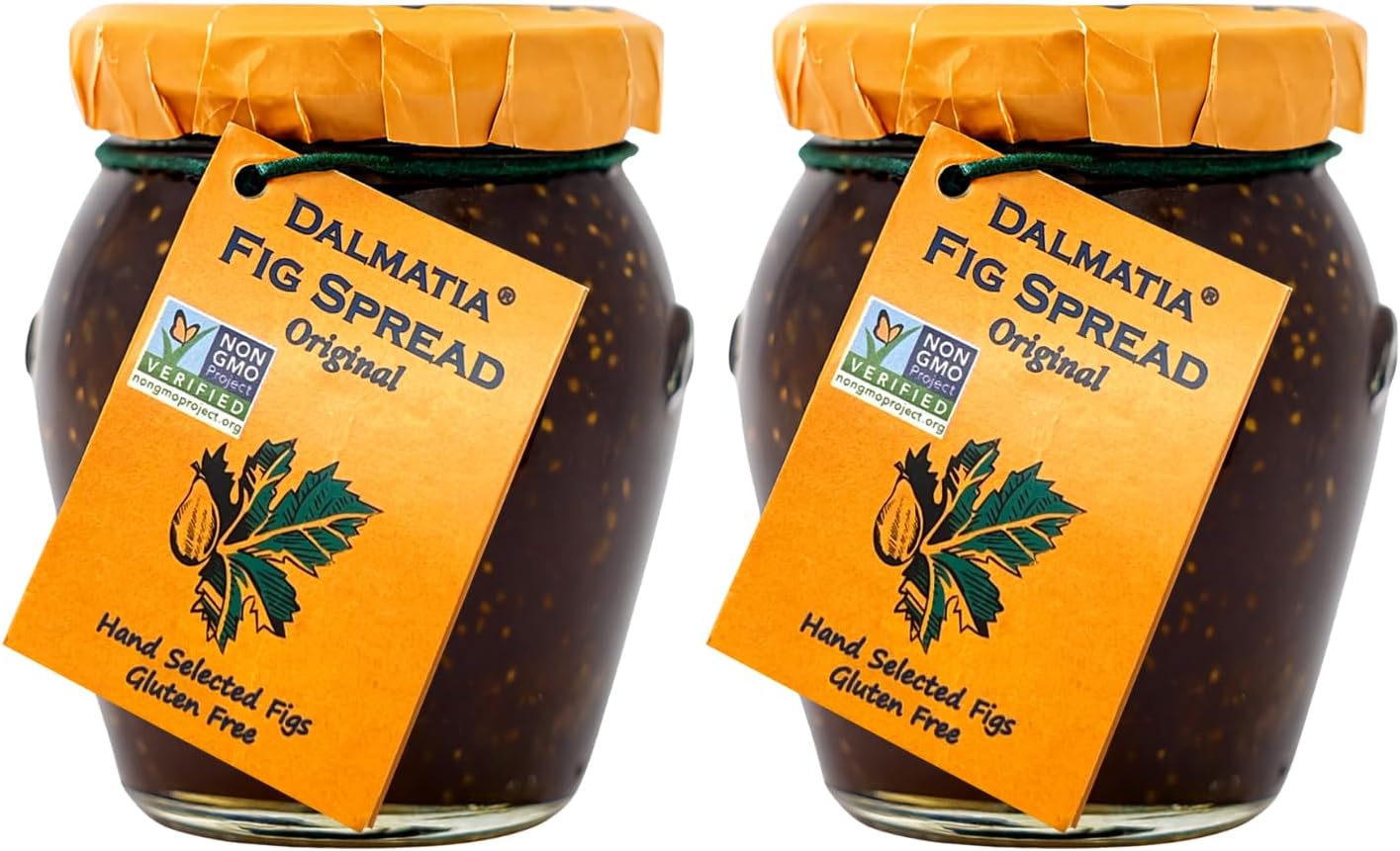 Dalmatia Fig Spread, 8.5 oz | All-Natural, Non-GMO, Award-Winning Mediterranean Spread | Perfect for Cheese Boards, Toast & Baking | Product of Croatia (Pack of 2)