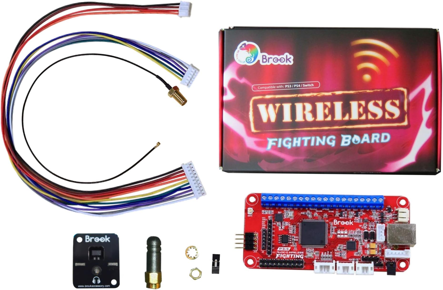 Mcbazel Brook Wireless Fighting Board for PS3/PS4/ N-Switch/PC Support Two Analog Sticks/Turbo Function/Tournament Mode/Touchpad (PS4)
