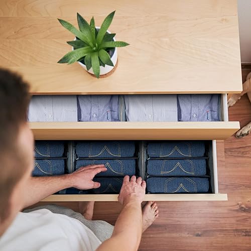 Miniatura 6 de Organizador de ropa para armario organizador de cajones de tela para jeans camisas organizador plegable de armario y organizadores de cajones de