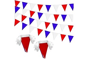 100 Feet Red White and Blue Pennant Flags