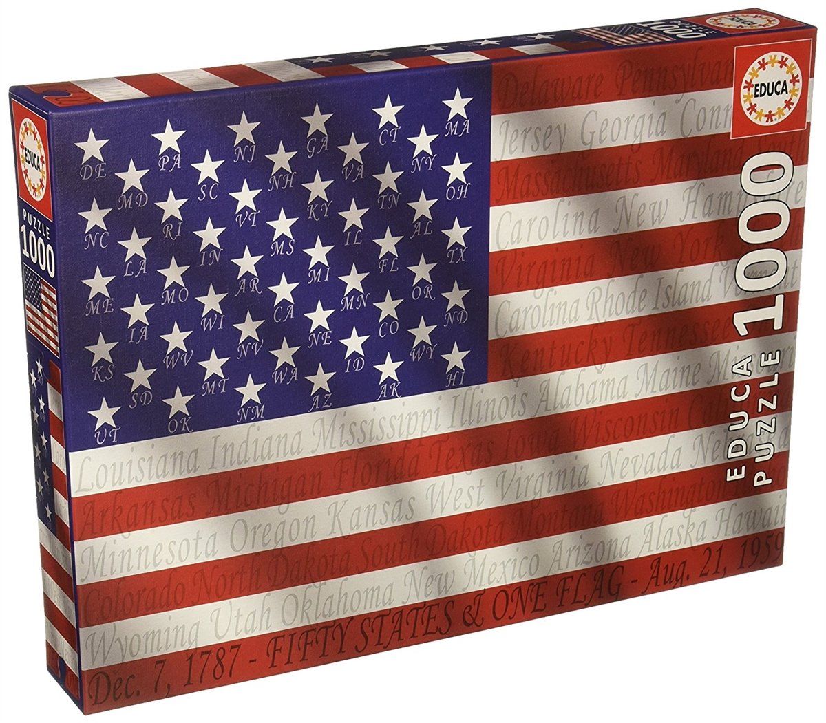 Educa 1000 Piece American Flag Puzzle with State Names