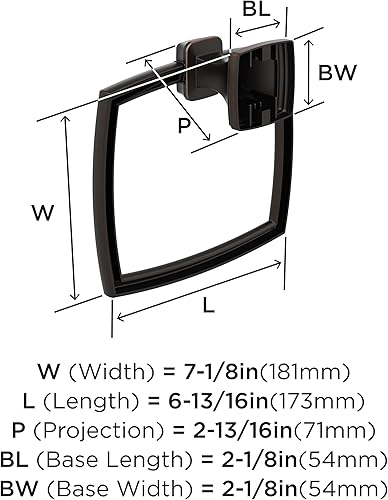 Vista 179 de Amerock BH36034CZ Toallero de bronce champán Toallero de 24 pulgadas (24.016 in) Revitalize Toallero de baño Accesorios de baño