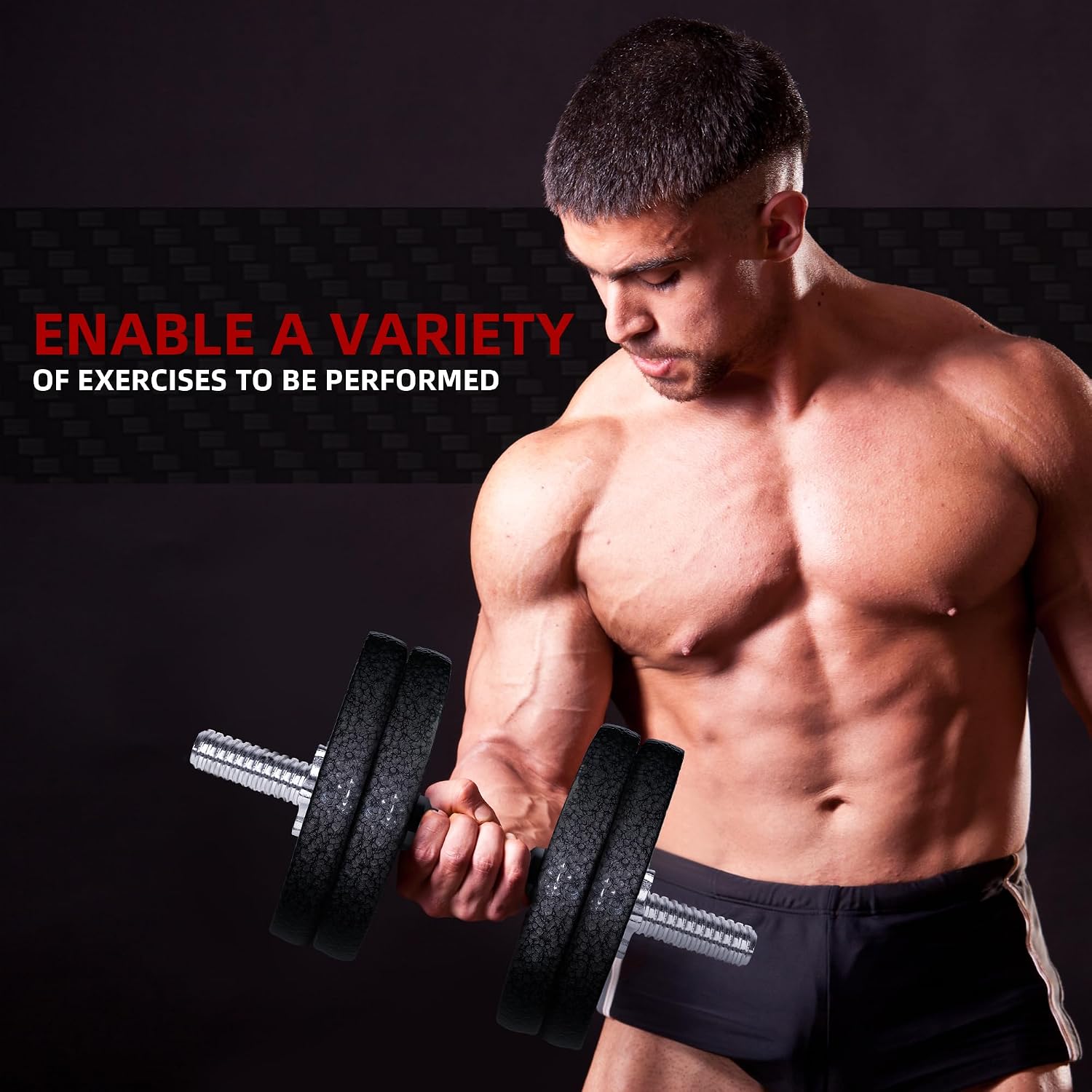 Fitvids 1" Standard Dumbbells Weight Plate Set for 1-inch Dumbells Bar