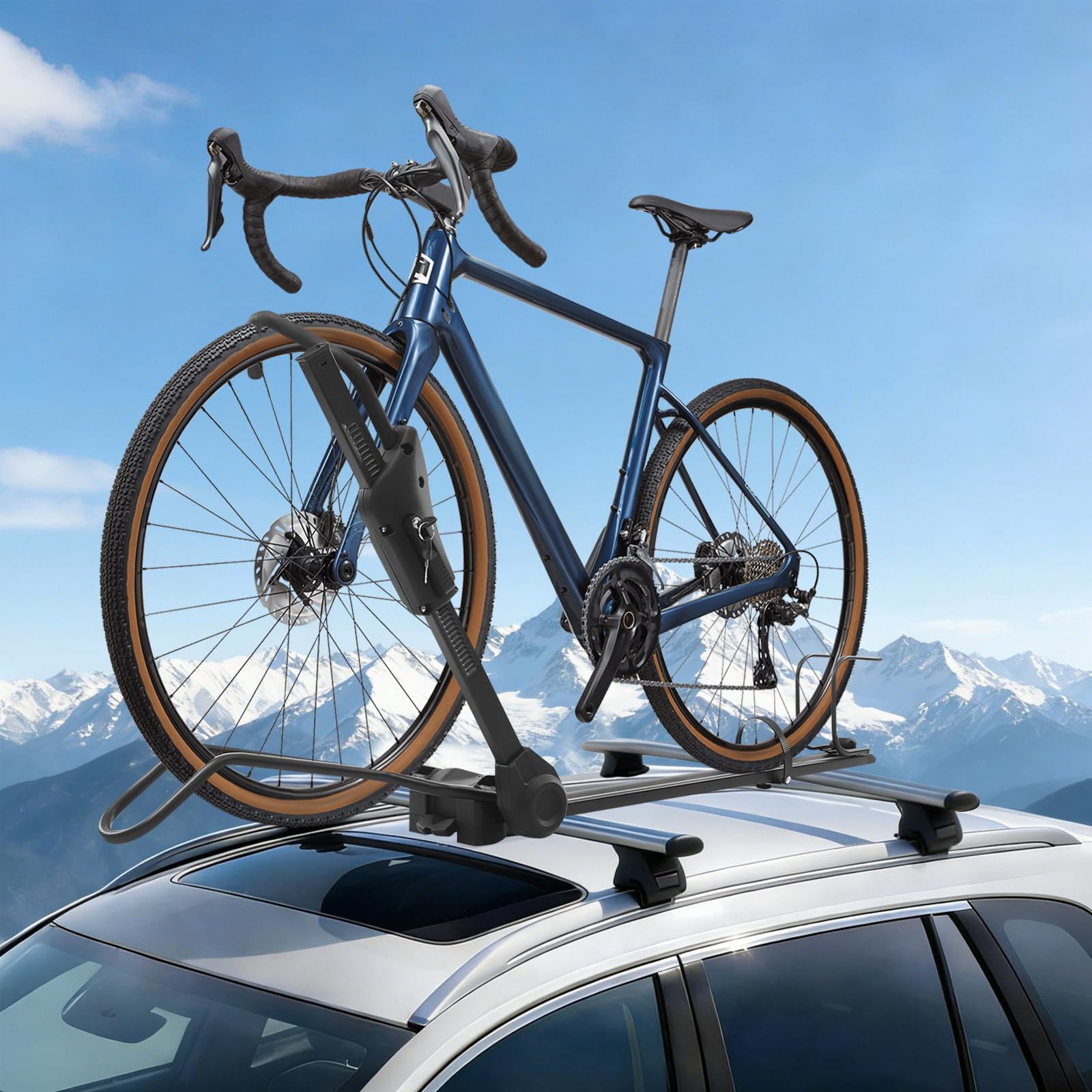 Fahrradträger für Autos aus Aluminiumlegierung, 110 cm | Wird an PKWs, SUVs und MPVs montiert und dient zum Transport von Fahrrädern, Mountainbikes, Rennrädern usw.