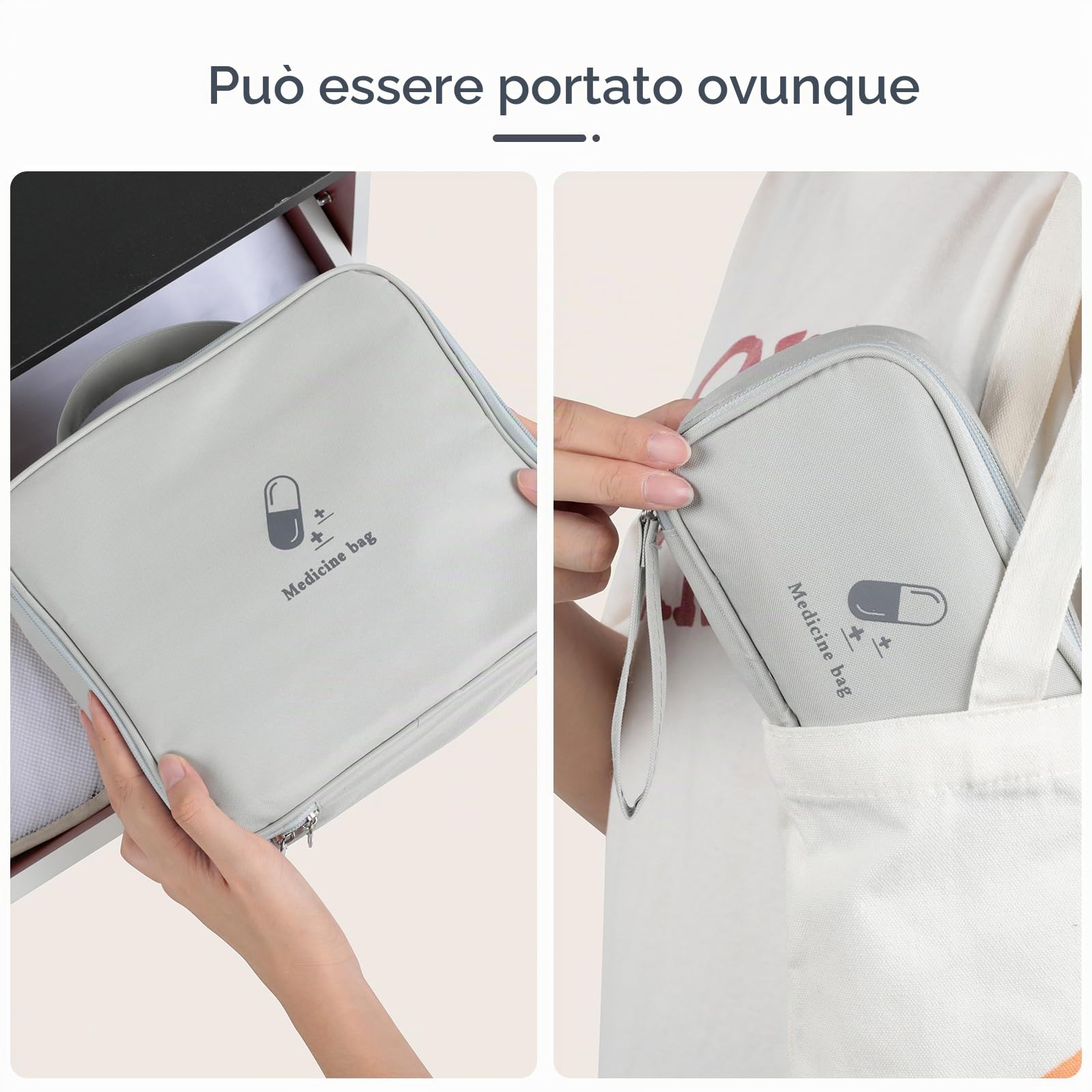 AiQInu Borsa Pronto Soccorso Viaggio, 2 Pezzi Impermeabile Kit di Pronto Soccorso Vuota, Alta Capacità Borsa Medica Portatile Sportiva, Kit Medico Vuota per Viaggio Ufficio Casa All'aperto
