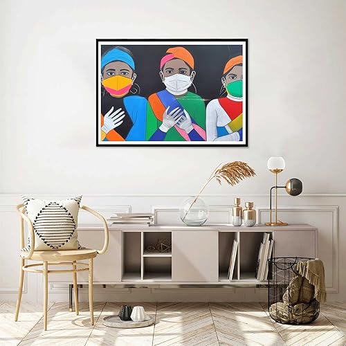 Miniatura 4 de Yomiie Kits de pintura de diamantes 5D para enfermera, médico, kit completo de taladro por números, pintura abstracta para hombre y mujer con